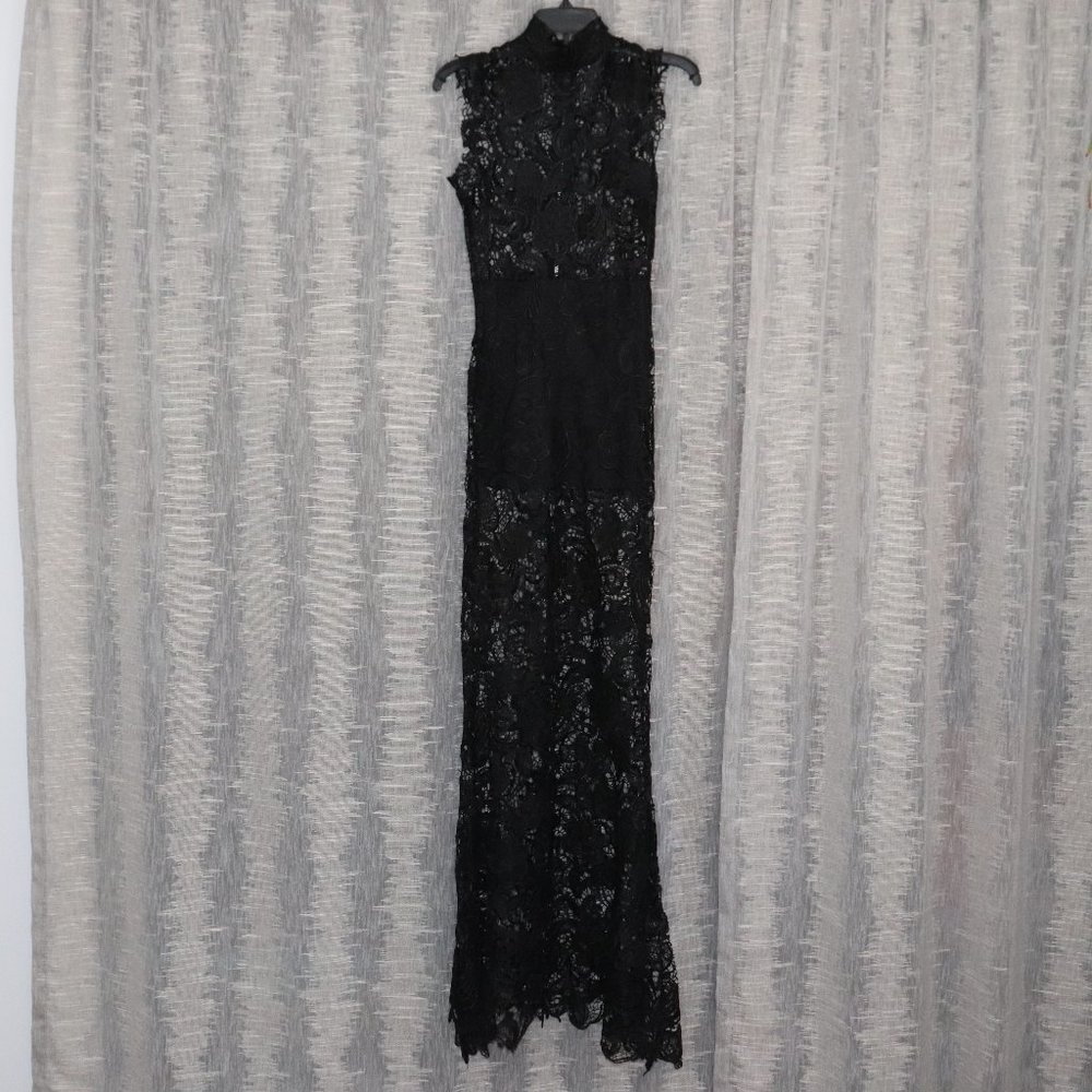 Sexy Long Black Lace Dress